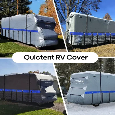 Premium Waterproof Windproof Class C Motorhome Cover Protects High Value Fleet Vehicles for Outdoor Storage Lots