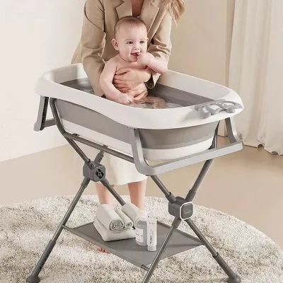 3-in-1 Baby Table with Bathing Tub and Clothes Multifunctional Baby Changing Table