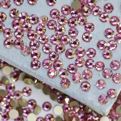 Honor of Crystal Shaped Crystal Stone Multi-color Rhinestones Gold Bottom Hot Fix Shiny Transparent Crystal Nail Rhinestones