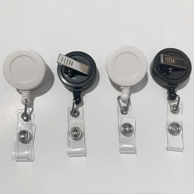 HONGSHENG Economic Retractable Customized UV Printing ID Card Holder Lanyard with Badge Reel Key Roller Clip
