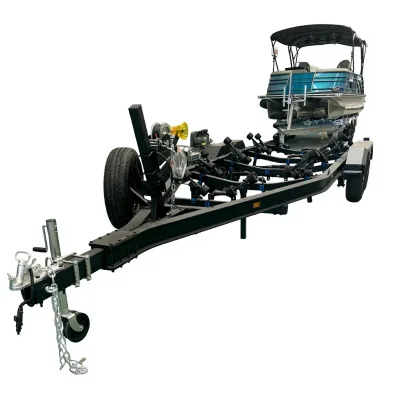 Black Powder Coated Aluminum Boat Trailer, Custom Model, Exclusive for Aluminum Boats, High End Custom Build, 7 Meters in Length