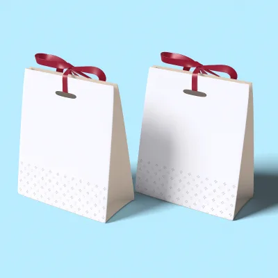 Wholesale Cardboard Paper Pouch with Handle Magic Tape Closure Customizable Color Logo Durable Shopping Bags for Retail