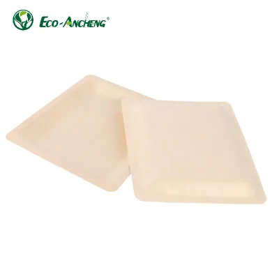 Wooden Food Serving Plate Eco Friendly Natural Wood Tray for Restaurant and Takeaway