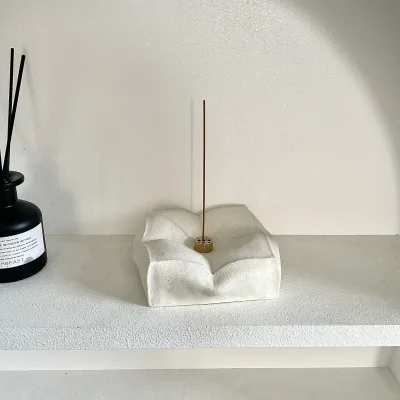 LANJO Wabi-Sabi Style Handmade Ceramic Aromatic Incense Holder Ornament Multi-Regional Tea Room Living Room Yoga Meditation