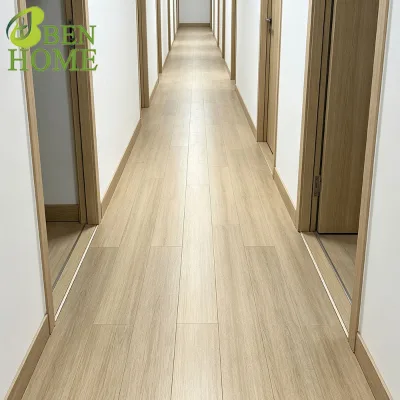 Anti-Scratch Waterproof SPC Click Flooring, Natural Oak Grain Rigid Vinyl Floor for Home & Shop Decoration
