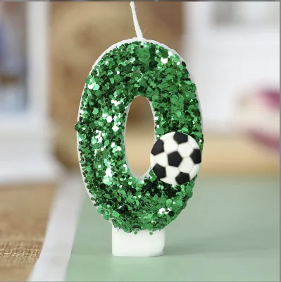 Creative New Design Fancy Happy Birthday Numbers 0-9 Cake Decorating Digital Candle Boys Football Series Birthday Candles