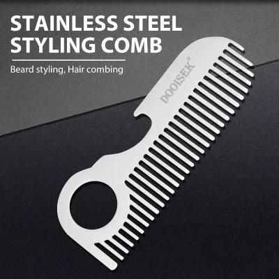 Professional Hair Comb Anti-Static Salon Hair Styling Hairdressing Barbers Comb Stainless Steel Hair Comb for Men Grooming Care