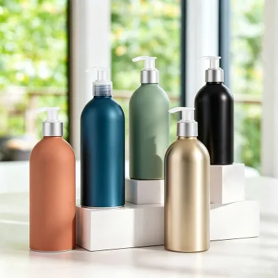 Premium Aluminum Metal Lotion Dispenser Bottle Leakproof Pump Packaging Aluminum Bottle for Skincare Products