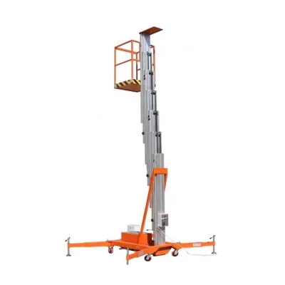CE Approved 4m 6m 8m 10m 12m 14m Moveable Mast Ladder Lift Hydraulic Column Aluminum Alloy Electric One Man Platform With Wheel