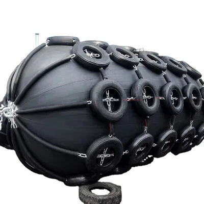 Florescence D2.5L5.5m Pneumatic Rubber Fenders with Aircraft Tyres and Chain Net