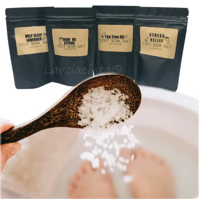 30g 50g Aromatherapy Scented Epsom Salt Herbal Pedicure Foot Soak Organic Essential Oil Bath Salts With Natural Dried Flowers