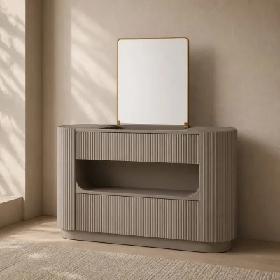 Modern Freestanding Makeup Vanity Desk Mirrored Dressing Table Storage Cabinet for Bedroom Hotel Villa