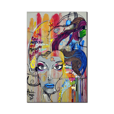 Abstract Beautiful Women Wall Art Painting on Canvas HD Banksy Graffiti Prints Pop Art Home Decor Painting Wholesale Price