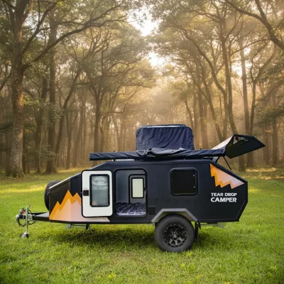 Australian Standard Mini Caravan Modern Lightweight Stylish Camper Van Teardror Trailer Luxury Queen Bed for Outdoor Adventures
