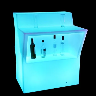 LED Snake /Straight Front Counter Furniture for Nightclub Light up Plastic Bar Counter Battery Illuminated Bar Counter Table