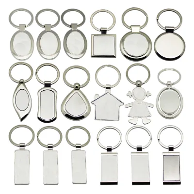 Wholesale Keyring Personalized Zinc Alloy Key Holder Design Logo Laser Engraved Sublimation Blank Custom Logo Metal Keychain
