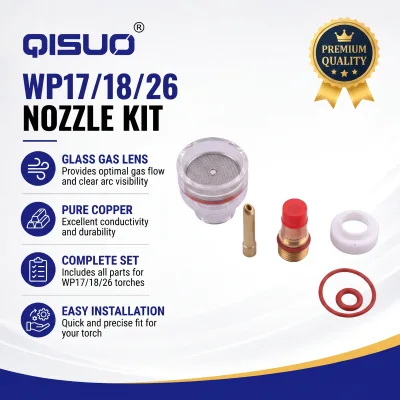 QISUO WP17/18/26 TIG Glass Gas Lens Kit Complete Nozzle Set for TIG Welding Torch Spare Parts