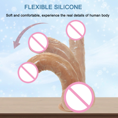 Silicone Material Dildo Real Touch Feeling Bendable Flexible 1-1 Duplication Penis for Lovers Lesbians Sex
