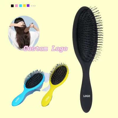 Custom Logo Hot Sale Combs Portable Air Cushion Comb Wet Dry Detangling Hair Brush Candy Color Massage Airbag Brushes Black Pink