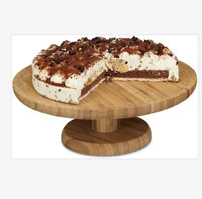 Bamboo Cake Stand Round Wooden Dessert Display Stand Wedding Birthday Party Cupcake Serving Platter for Bakery Home