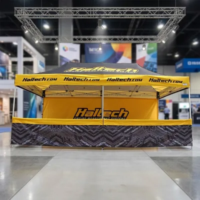 Hexagonal Pop up Folding Tent Aluminum Frame Canopy Tent for Stylish Event Design Modern Brand Identity and Unique Exhibits