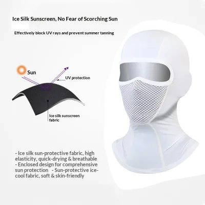 Summer Outdoor Sports Cycling Headgear Breathable Ice Silk Lightweight Sun Protection Quick Dry Face Mask for Men Motorcycle