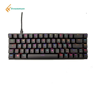 Factory Sale K68 60% USB Type-C Programmable Mechanical Keyboard Hot Swap Switches RGB LED Backlight Gaming Keyboard Gaterons