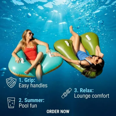 Customized Wholesale Factory Direct 2 Pack 44" Large Triangle Inflatable Float Tubes, PVC, Adults Kids, Handles, Beach Lake
