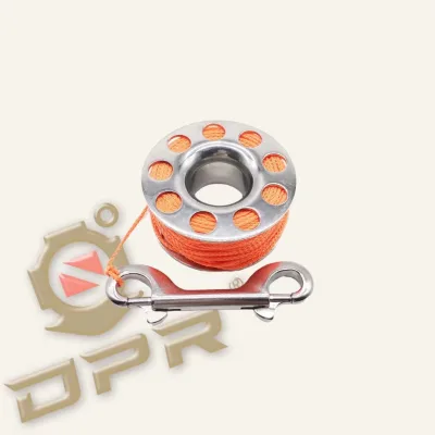 DPR Brand scuba Diving Stainless Steel Finger Spool Reel with Double End Stainless Steel Snap