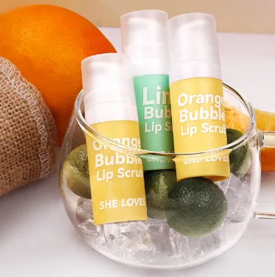Lip Exfoliating Scrub Wholesale Custom Private Label Gently Exfoliating Dead Skin Bubbles Lip Scrub