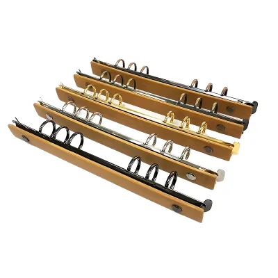 A5 Metal Nickel Plated 6-Ring Binder Clips Easy Open Mechanism 175mm Length for Loose-leaf Binding Data Books Albums Notebooks