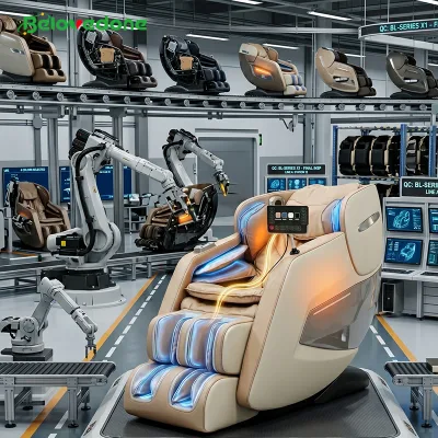 Premium 2D Massage Chair Sonic Wave Scan Technology Zero Gravity High-end LCD Controller Intelligent Voice Control-Full Massage