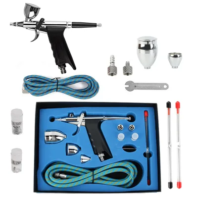 Copper ABS Gravity Spray Gun Double Action Environmental Protection Nail Cake Decoration Beauty Spray Gun Accessories Set