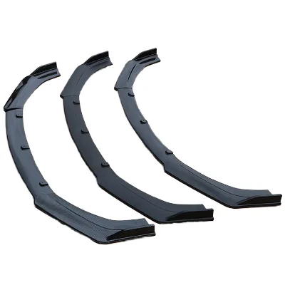 Universal Glossy Black Carbon Front Bumper Spoiler Lip Diffuser 3pcs Set for Honda for Civic