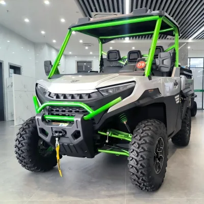 2 Passenger Electric UTV 4WD Independent Suspension Dual Motor Utility Vehicle Featuring 500kg Bucket Load 75-100km/h for Road