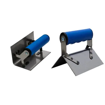 Factory Direct Corner Trowel Set Stainless Steel Blade Soft Rubber Handle 1 Year Warranty for Wall Plastering Construction