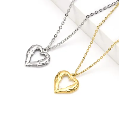 Open Heart Necklace Stylish Women Stainless Steel Necklace