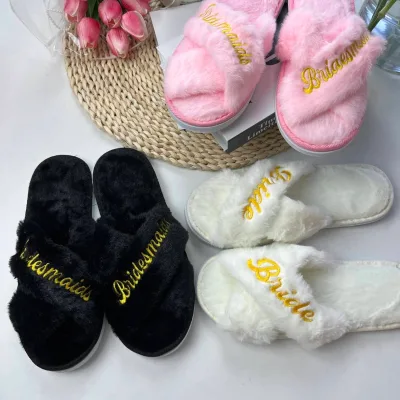 Open Toe Wedding Slippers for Women 1pair Indoor Party Bridal Shower/Bachelorette Decor Bridesmaid Gift