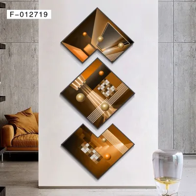 3 Pcs in 1 Wall Art Living Room Crystal Porcelain Painting Home Wall Decor Outdoor Mosaic Arabic Canvas Paintings and Wall Arts