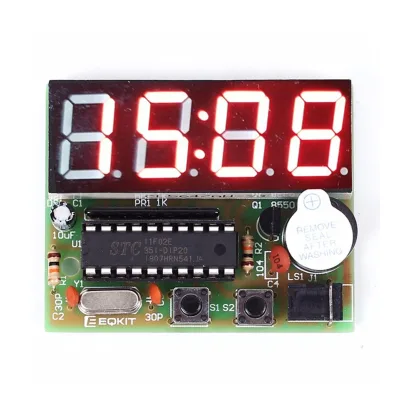 Electronic DIY Kit Accurate C51 Clock 4 Bits Clock LED Display Electronics For Education Design Soldering Practise