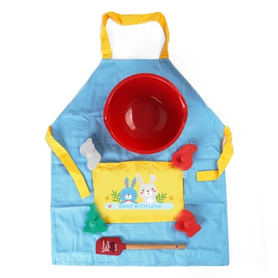 New Design Kids Baking Set Kitchen Tools with Silicone Spatula Mixing Bowl Cookie Cutter Customized Printing Apron Bakeware Set