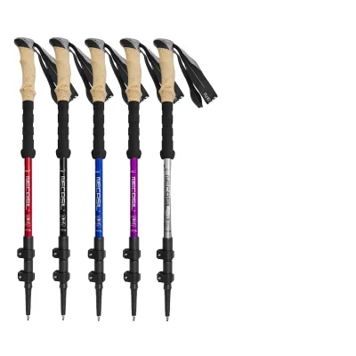 Alica Multifunctional Aluminum Alloy Outdoor Children's Folding Trekking Pole Carbon Tungsten Steel Tip Adjustable 3 Sections