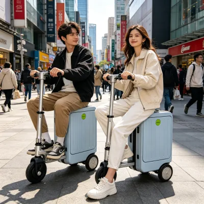 FUTUREJOY Verified Supplier Electric Rideable Suitcase ISO9001 BSCI Audit Custom Color Shell Pantone