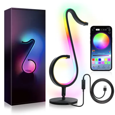 Music Lamp RGB Lamp APP and Remote Control with 210 Scene Modes and Music Modes, Music Sync RGB Colored Lamp