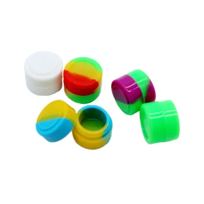 Factory Wholesale 3ml Small Round Mini Silicone Storage Wax Containers With Screw On Lid
