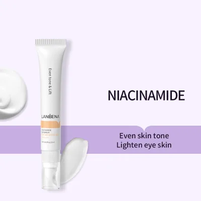 LANBENA Niacinamide Eye Skin Lighten Tighten Fade Fine Lines Reduce Dullness Under Eye Cream Serum with Roller
