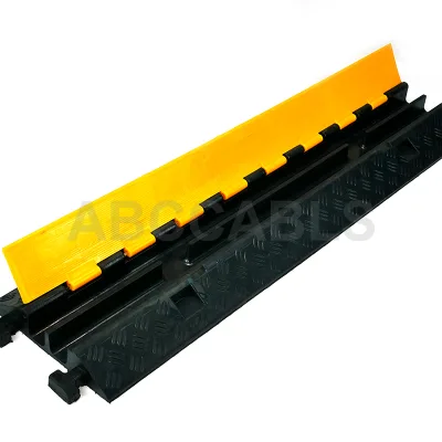 ABCCABLS Heavy Duty 2 Channel Rubber Cable Ramp, Road Cable Protector for Professional Stage Audio
