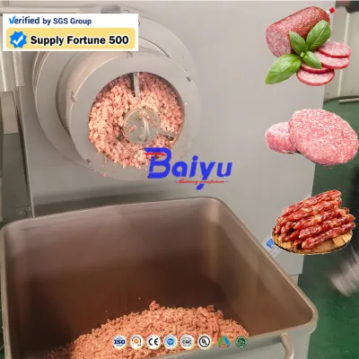 Baiyu Industrial Double Auger Meat Grinder Equipment with Replaceable Grinding Plates for Various Particle Sizes
