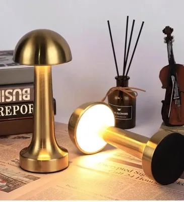 Artistic European LED Touch Rechargeable Metal Dimmable Table Lamp Battery Great Pick Bohemian Vibe Bedroom Night
