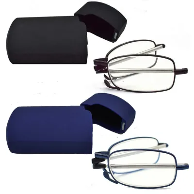 Fashion Brand Telescopic Leg Folding Reading Glasses for Men Women Ultra-light Portable Reader